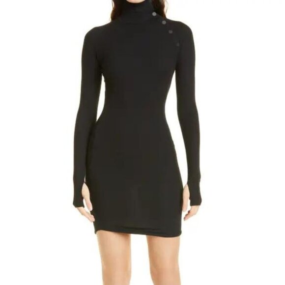 NWT Alix NYC Lisbon Black Long Sleeve Turtleneck Dress